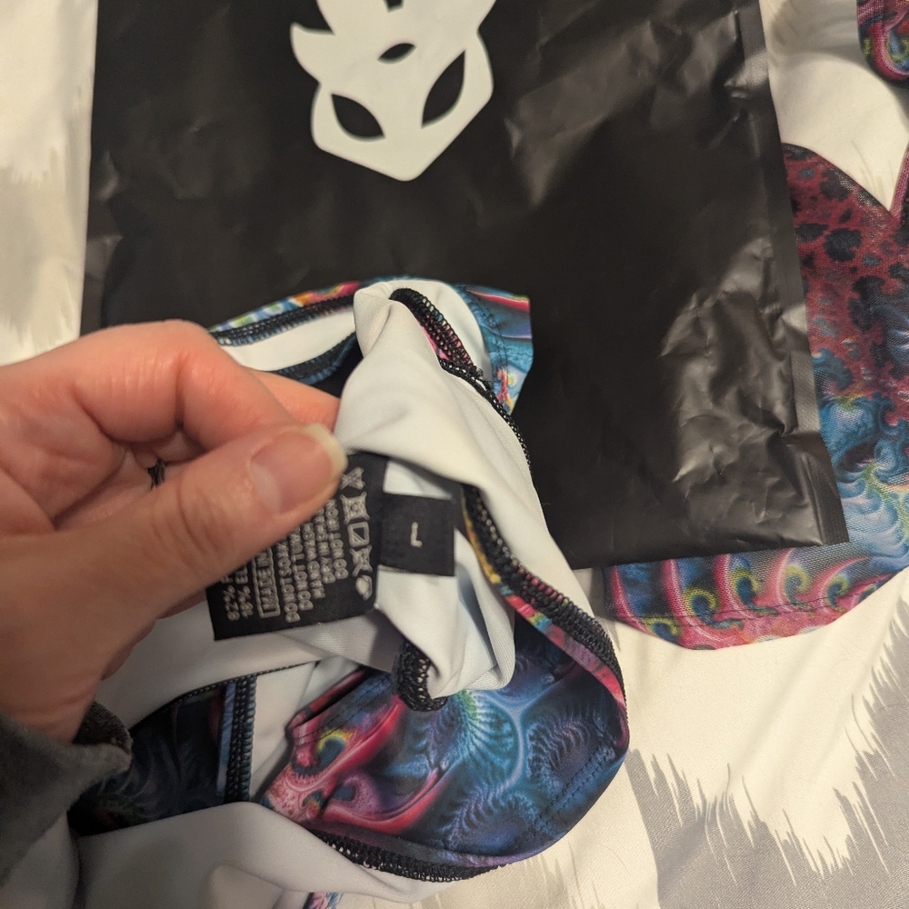 Badinka Multicolor Psychedelic Cutout Bodysuit Set - Picture 5 of 5